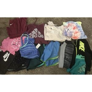 Nike Under Armour Adidas Lot Of 13 Womens Girls Boys.EUC Mystery Box Tank Hoodie